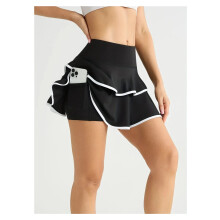 Women's color-blocked yoga skorts high waist with pockets