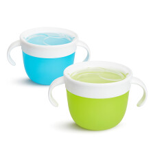 Munchkin 2-Piece Snack Catchers - Toddler Snack Box & Baby Weaning Pot - BPA Free, No-Spill - Blue/