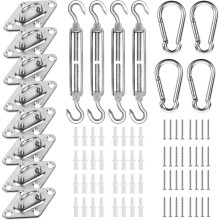 Kit de fixation pour voile d'ombrage rectangulaire en acier inoxydable 304