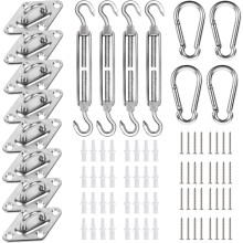 Kit de fixation pour voile d'ombrage en acier inoxydable (40 pièces)