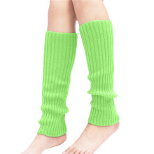 Geribbelde gebreide beenwarmers voor dames, elastische yoga- en danssokken voor ballet, pilates, workouts en warmte in de winter, groen