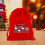 Red Christmas flannel drawstring bag 8x6 inch 6