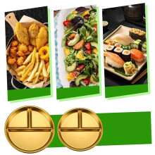 Assiette plate compartimentée en acier inoxydable 304, 20 cm (7,9 pouces).
