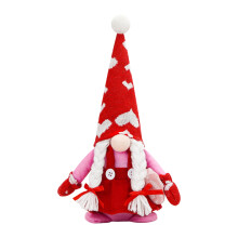 Gnomos de peluche para San Valentín, pareja de caramelos con forma de corazón, 12,6 x 5,2