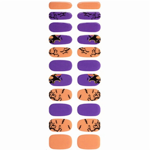 Αυτοκόλλητα νυχιών Halloween ημι-σκληρυμένα gel wraps για γυναίκες