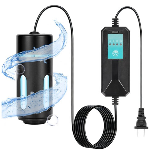 Aquarium UV Light with Timer 360Protective Shield Clean Light for Green Water Algae Clean Algae Control Lamp EU Plug 5W
