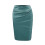 Lederrock für Damen, blau, einfarbig, knielang 2