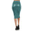 Lederrock für Damen, blau, einfarbig, knielang 3