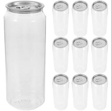 10Pcs 500ml Transparent Leakproof Drink Jars with Lids – for Juice, Milk Tea, Coffee, Sparkling Water – Compatible with Home & Kitchen Use
