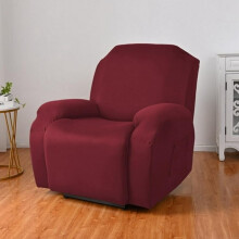 Housse de fauteuil inclinable et de canapé en tissu épais élastique rouge (1 pièce)