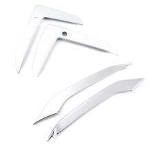 Front Bumper Lip Spoiler Fog Lights Trim for 5 Series G30 525i 530i 2017-2023 Silver