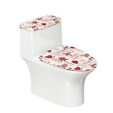Ensemble de housses de siège de toilette élastiques à motifs cœur et rose, anti-poussière et réglables, pour accessoires de salle de bain