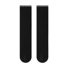 Meisjes kniehoge sokken effen kleur katoen retro kabelbreisel comfortabele schooluniform lente herfst sokken zwart one size