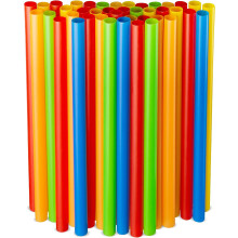Assorted Colors Jumbo Smoothie Straws, Colorful Disposable Wide-mouthed Large Milkshake Straws 9'' Inches High/Tall 100 pack