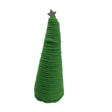 Árbol de Navidad bohemio con cepillo para botellas de lana y base de lana12