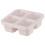 Boîte à bento réutilisable à 4 compartiments beige 16,5 x 15,5 x 5,5 cm 1