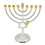 Hanukkah-lysestake med 9 grener i gull 1