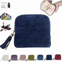 Estuche de viaje para joyas, azul oscuro, resistente a los arañazos, con cremallera.