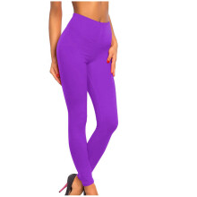 Women's Velvet Leggings Purple High Waist Thickened XL