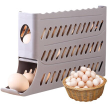 Porte-œufs pour réfrigérateur, distributeur automatique à rouleau, gris, 30 œufs