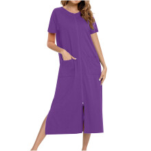 Women's Winter Warm Robe with Pockets Purple L