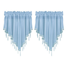 Rideaux courts unis 51 x 24 pouces (130 x 61 cm) - Lot de 2