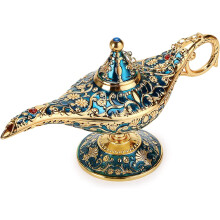 Vintage Aladdin Džin Lampa Modrá Dekorativní Květináč 1 Kus