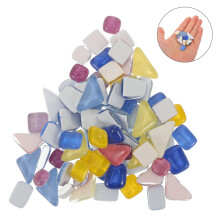 Flatback Glass Pieces Assorted Colors 100 pcs