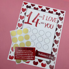 Carte à gratter de la Saint-Valentin « Je t'aime » - 14 raisons