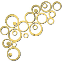Väggklistermärken Cirklar Speglar Akryl 24 st 6 storlekar Guld