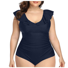 Women's Plus Size One-Piece Swimdress with Tummy Control
