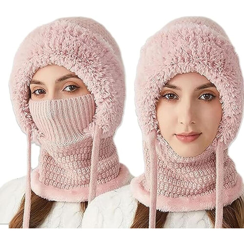 3-i-1 vinterlue med skjerf og ansiktsmaske