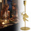 Castiçal de metal dourado em formato de Cupido, 25 cm (10 polegadas), para vela cônica. 1