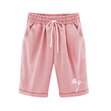 Girls Bermuda Shorts Pink High-Waisted Knee-Length with