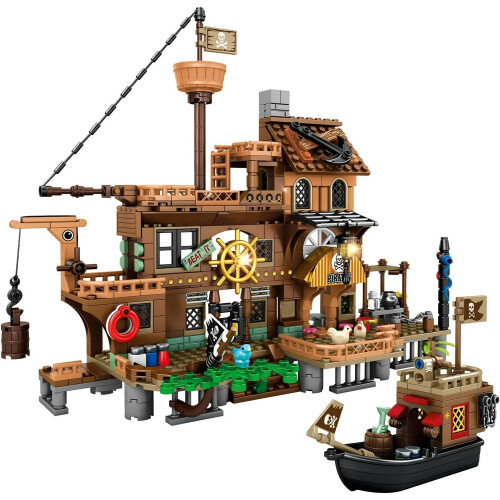 Set de construcție corabie pirat Temă Pirate Wharf 1 pachet