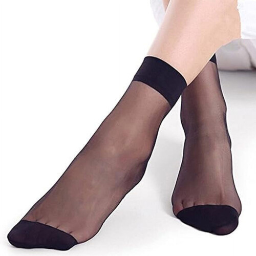 Dames nylon enkelsokken, transparant, 10 paar