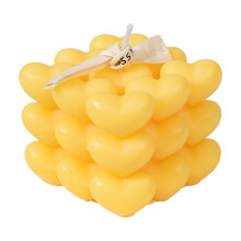 Vela aromática amarilla con forma de corazón (1 unidad)