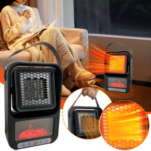 Electric Fireplace Stove Heater 3D Flame Bronze 2 pcs