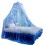 Dossel de cama estilo princesa, azul, redondo, em formato de cúpula, com luz fluorescente. 1