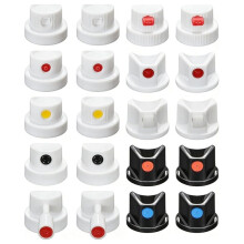 20 Stuks SprayCan Mondstuk Kit Assortiment Doppen en Tips voor Standaard Spuitverf Blikken Inclusief Graffiti Fat Caps Skinny Caps