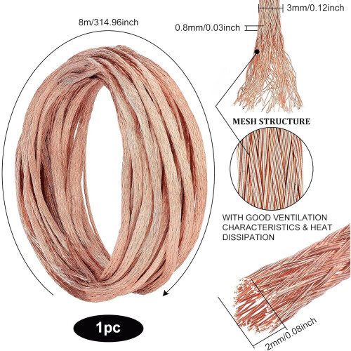 Copper Grounding Strap 26 ft  3 mm  0.8 mm 1