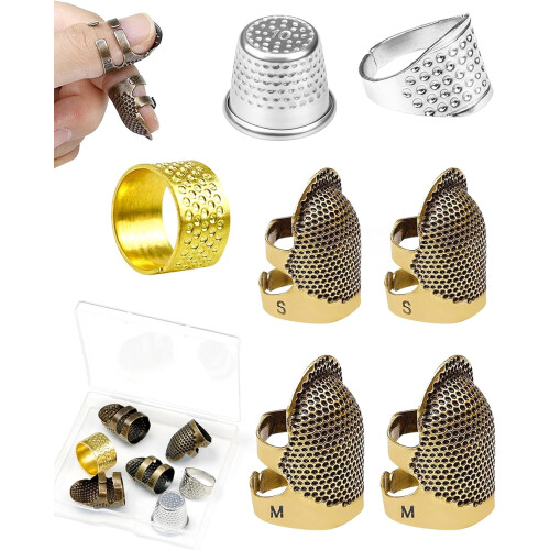 Sewing Thimble Kit Metal Finger Protectors 7 PCS