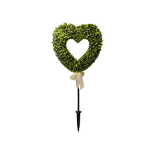 Hjärtformad topiary-stång av konstgjord buxbom, 76 cm, utomhus-/inomhusdekoration för alla hjärtans dag (utan kruka)