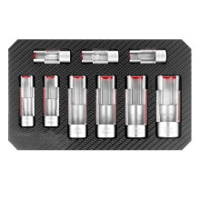 9PCS Oxygen Sensor & Fuel Injection Repair Tool Set Oil Pipe Disassembly Sleeve Slotted Wrench with Hexagonal Sockets