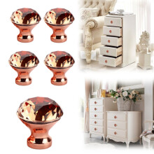 Boutons de meuble en verre cristal ronds Ă un trou, lot de 10
