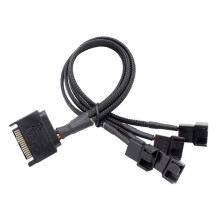 SATA naar 4-pins pc-ventilatorsplitterkabel gevlochten 1-naar-4