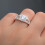 Sterling Silver Crystal Heart Ring for Women 2 pcs 7