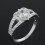 Sterling Silver Crystal Heart Ring for Women 2 pcs 8
