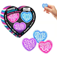 Senzorická hračka Sparkle Hearts - růžová, třpytivá srdíčka, 1 balení