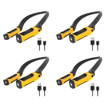 Lampe de lecture de cou rechargeable USB, lot de 4, 2 niveaux de luminosité